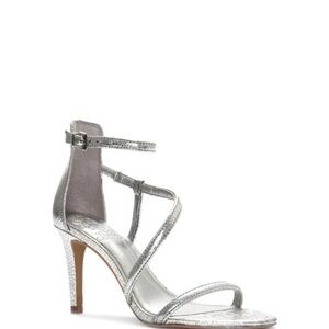 NWOT Vince Camuto Silver Strappy Heels